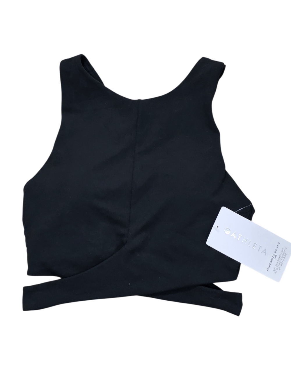 Athleta Black Conscious Cutout Crop D-DD Activewear Top Size XS NWT